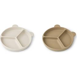 Liewood Stacy Divider Suction Plate 2-pack Sandy/Oat