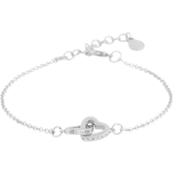 Snö of Sweden Connected Chain Bracelet Heart - Silver/Transparent