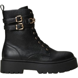 Twinset Oval T Clasp Combat Boots - Black