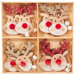 Reindeer Multicolour Decoration 13cm 8pcs