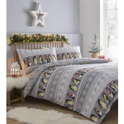 Charlotte Thomas Penguin Christmas Påslakan Grå (230x220cm)