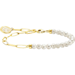 Thomas Sabo Charm Bracelet with Coin - Gold/White/Pearls