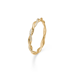 Mads Z Poetry Twist Ring - Gold/Diamonds