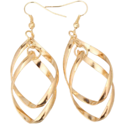 Shein 1pair Personality Spiral Curved Wave Line Unique & Sophisticated Design Dangle Earrings