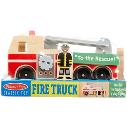 Melissa & Doug Classic Wooden Fire Truck Play Set