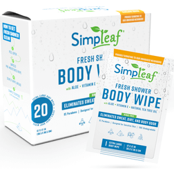 Simpleaf Brands XL Fresh Shower Body Wipes 20 count box 20-pack