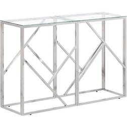 vidaXL 349993 Silver/Transparent Avlastningsbord 30x110cm