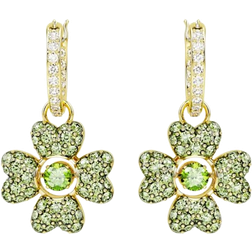 Swarovski Idyllia Drop Earrings - Gold/Green/Transparent