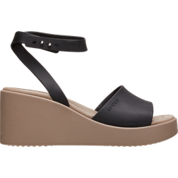 Crocs Brooklyn Ankle Strap Wedge - Black/Mushroom