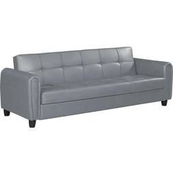 Visco Therapy Zinc 3 Seater Faux Leather Grey Sofa 82cm 3 Seater