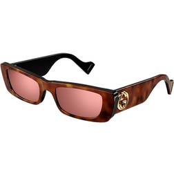 Gucci Women's Eyewear GG0516S Sunglasses - Havana/Red