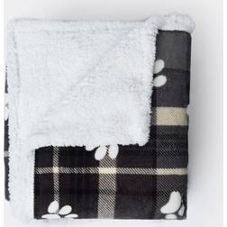 OHS Pet Winsford Check Paw Blankets Grey (120x100cm)