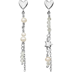 Maanesten Silma Earrings - Silver/Moonstone/Pearls