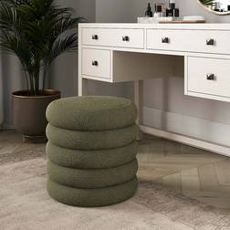 Dunelm Murray Sherpa Olive Foot Stool 46cm