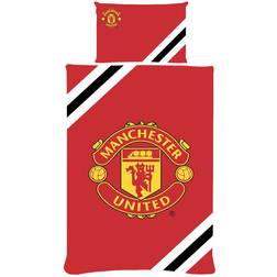 Manchester United FC Core Stripe Single Påslakan Röd, Svart, Vit (200x135cm)