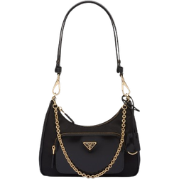 Prada Re Nylon And Brushed Leather Mini Bag - Black