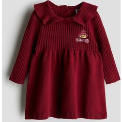 H&M Red Rib Knit Cotton Dress - Baby Red
