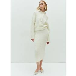 H&M Boucléstickad Huvtröja - Vit