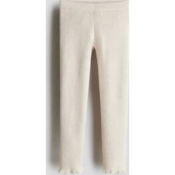 H&M Rib Knit Leggings - Beige