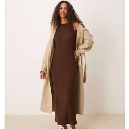 Calvin Klein Jeans Cosy Knit Maxi Dress - Dark Brown