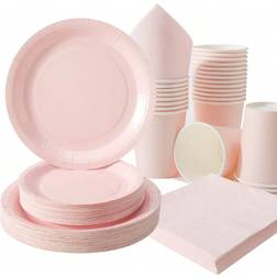 Shein Light Pink Disposable Plates 25 Guests