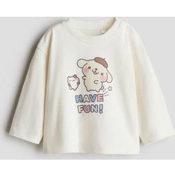 H&M Baby Motif Jersey Top - White Print