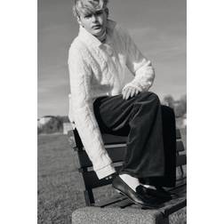 H&M V-neck Cable-knit Jumper - White