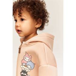 H&M Hello Kitty Hoodie i Scuba med Lynlås - Støvet Fersken