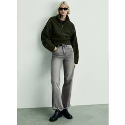 Mango Danila Wide-Leg High-Rise Jeans - Grå