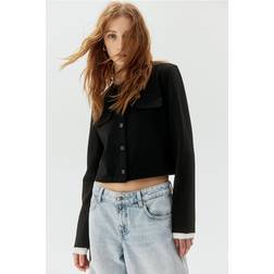 H&M Cardigan Aus Jersey Mit Zierpatten - Schwarz