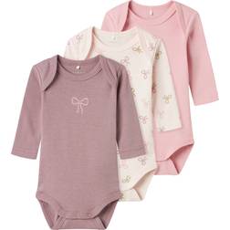 Name It Kicksuit 3-pack - Barely Pink (13240979)