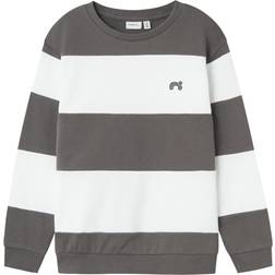 Name It Sweatshirt - Mørkegrå/Hvid