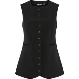 Pieces Pckamil Sl O-Neck Long Vest - Black