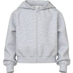 Name It Mille Short Regular Sweat Cardigan - Light Grey Melange