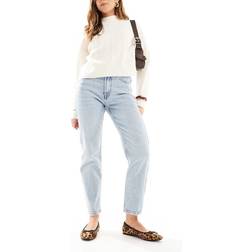Stradivarius Cotton Slim Mom Jean with Stretch - Washed Blue