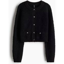 H&M Cardigan In Boucléstrick Damen - Schwarz