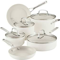 KitchenAid Hard Anodized Ceramic Nonstick Pots and Pans 10 Piece Cookware Set with lid 10 Parts