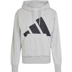 adidas Essentials Big Logo French Terry Hoodie - Medium Grey Heather/Black
