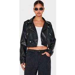 PrettyLittleThing Basic Faux Leather Biker Jacket - Black