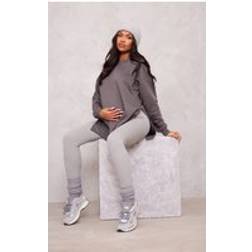 PrettyLittleThing Maternity Charcoal Nursing Side Split Sweater 6