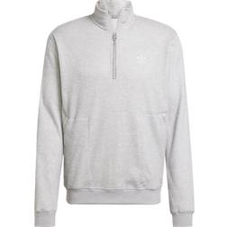 adidas Trefoil Essentials Waffle 1/2 Zip Sweatshirt - Medium Grey Heather