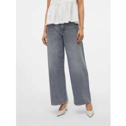 Vero Moda Elina Wide Leg Jeans - Washed Grey Denim