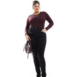 Yours High Waisted Skinny Jeans - Black