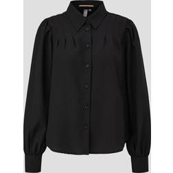 QS Bluse Mit Raffung - Schwarz