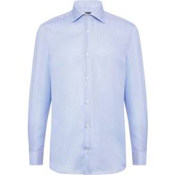 Boggi Milano Camicia In Dobby Di Cotone - Azzurro