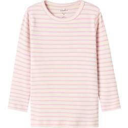 Name It Stribet Top Med Lange Ærmer - Winsome Orchid