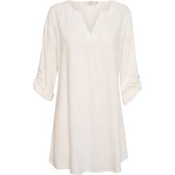 Cream Crventa Linen Tunic - Snow White
