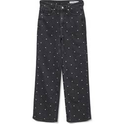 Vero Moda Vmtessa High Rise Wide Leg Fit Jeans - Black