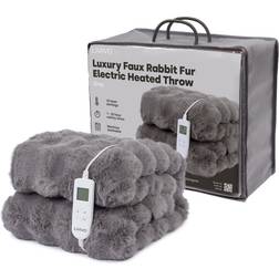 Livivo Luxury Electric Heated Throw 130cm x 160cm Blankets Grey