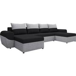 Mirjan24 Chameli Bäddsoffa Dubbeldivan 4-sits Ljusgrå Svart Soffa